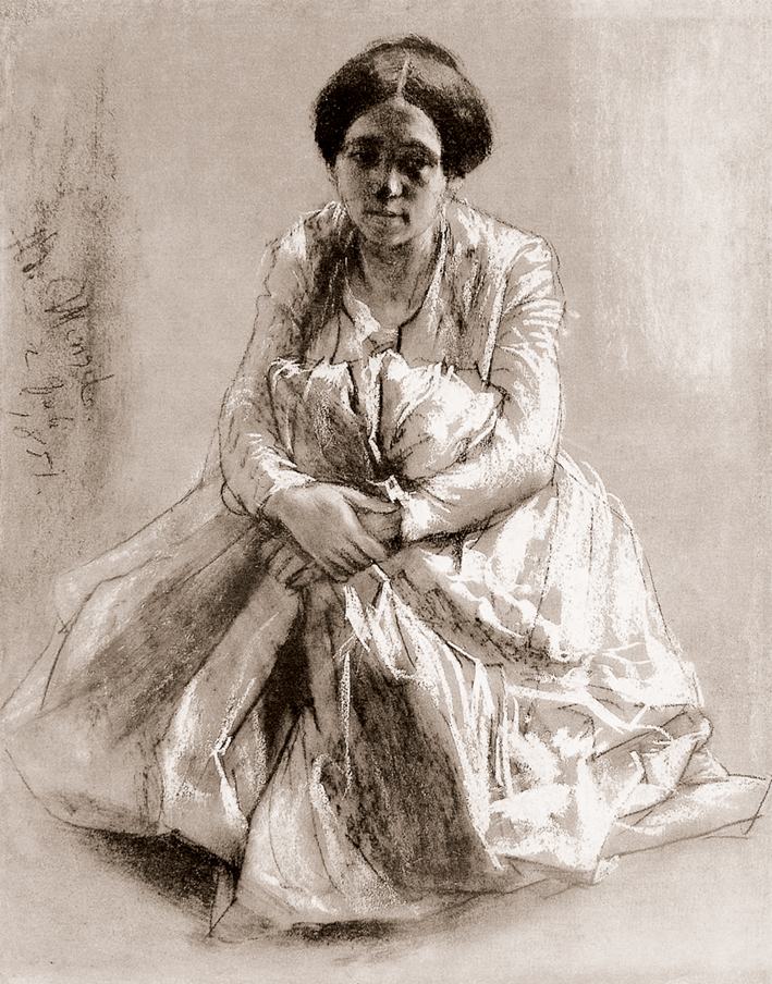  Adolpyh Von Menzel —— 埃米莉·门采尔—画家妹妹的肖像